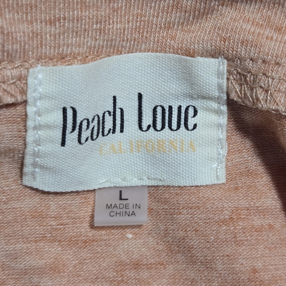 Peach Love Womens Peach Lace Up Front Puff Sleeve Corset Style Top Size Large - Picture 8 of 8